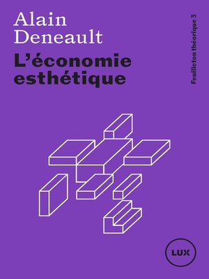 cover image of L'économie esthétique